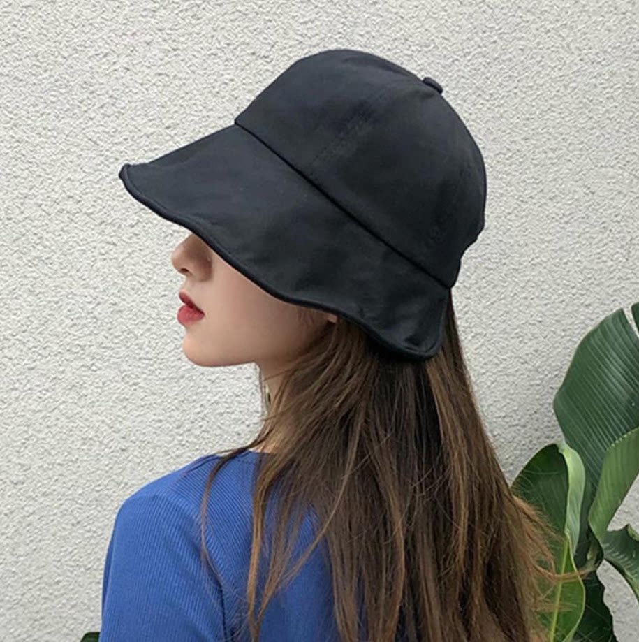 头大圆脸适合的帽子渔夫帽女夏大头围遮阳帽大码防晒扎马尾鱼夫帽