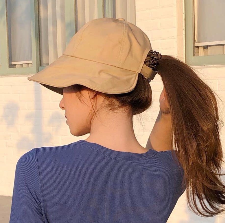 头大圆脸适合的帽子渔夫帽女夏大头围遮阳帽大码防晒扎马尾鱼夫帽