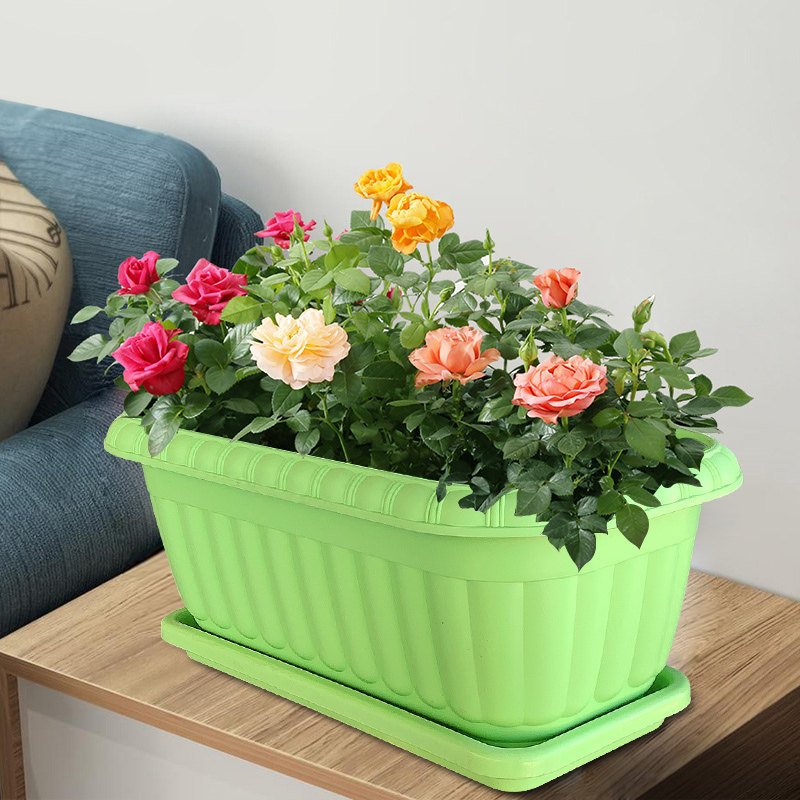花盆家庭种菜长方形阳台种花花种菜盆塑料托盘花盆