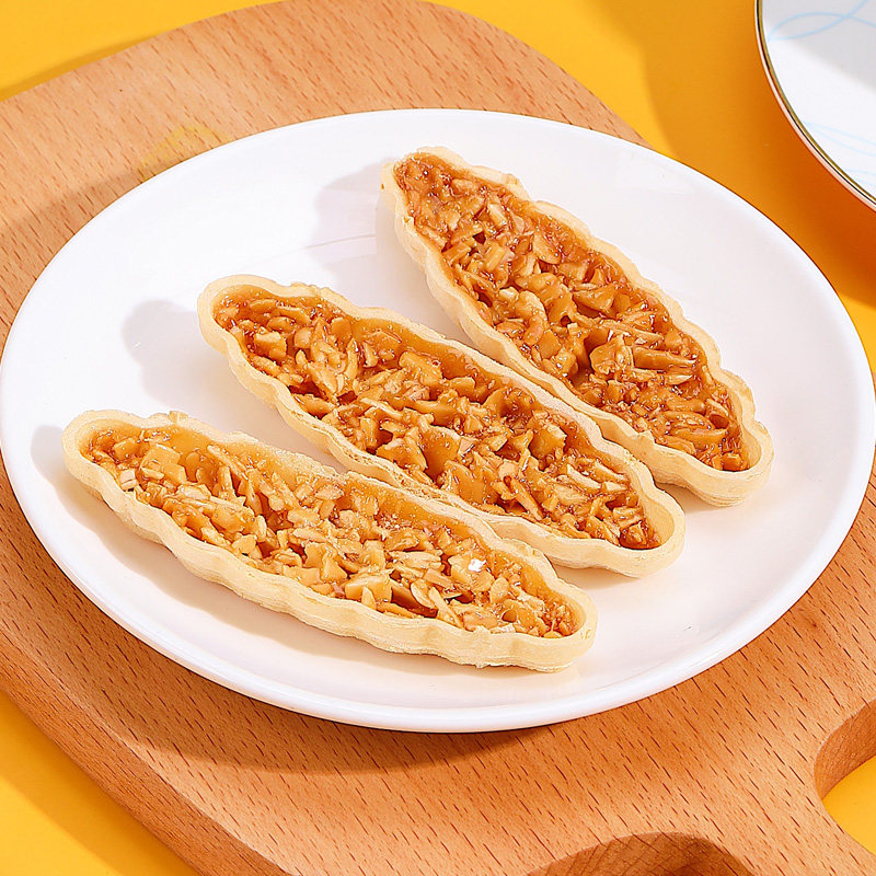 初萌日式小叶酥小船型饼干小叶扁桃仁坚果营养能量棒混合代餐零食