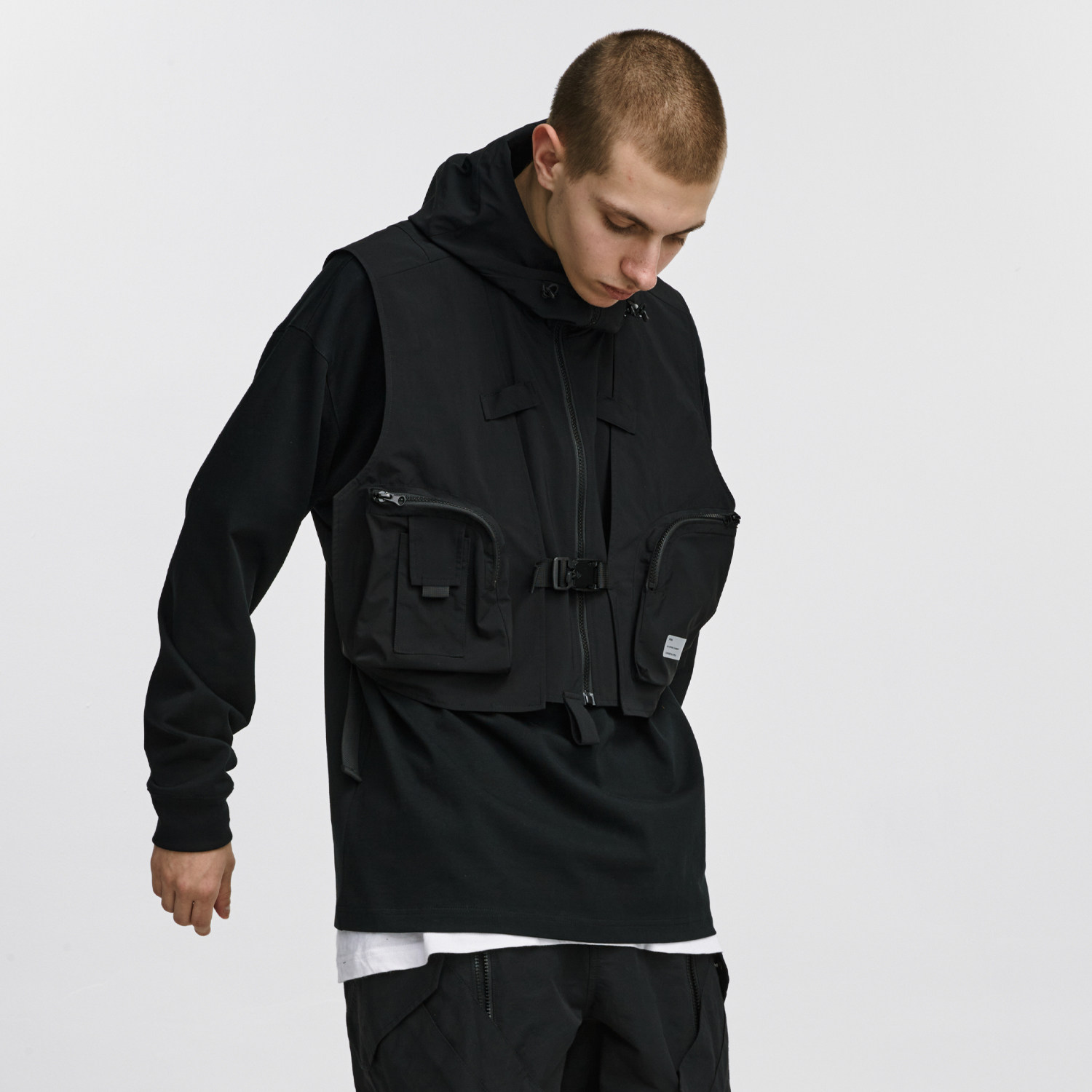 fpavengetice连帽半身机能马甲工装战术潮牌宽松背心