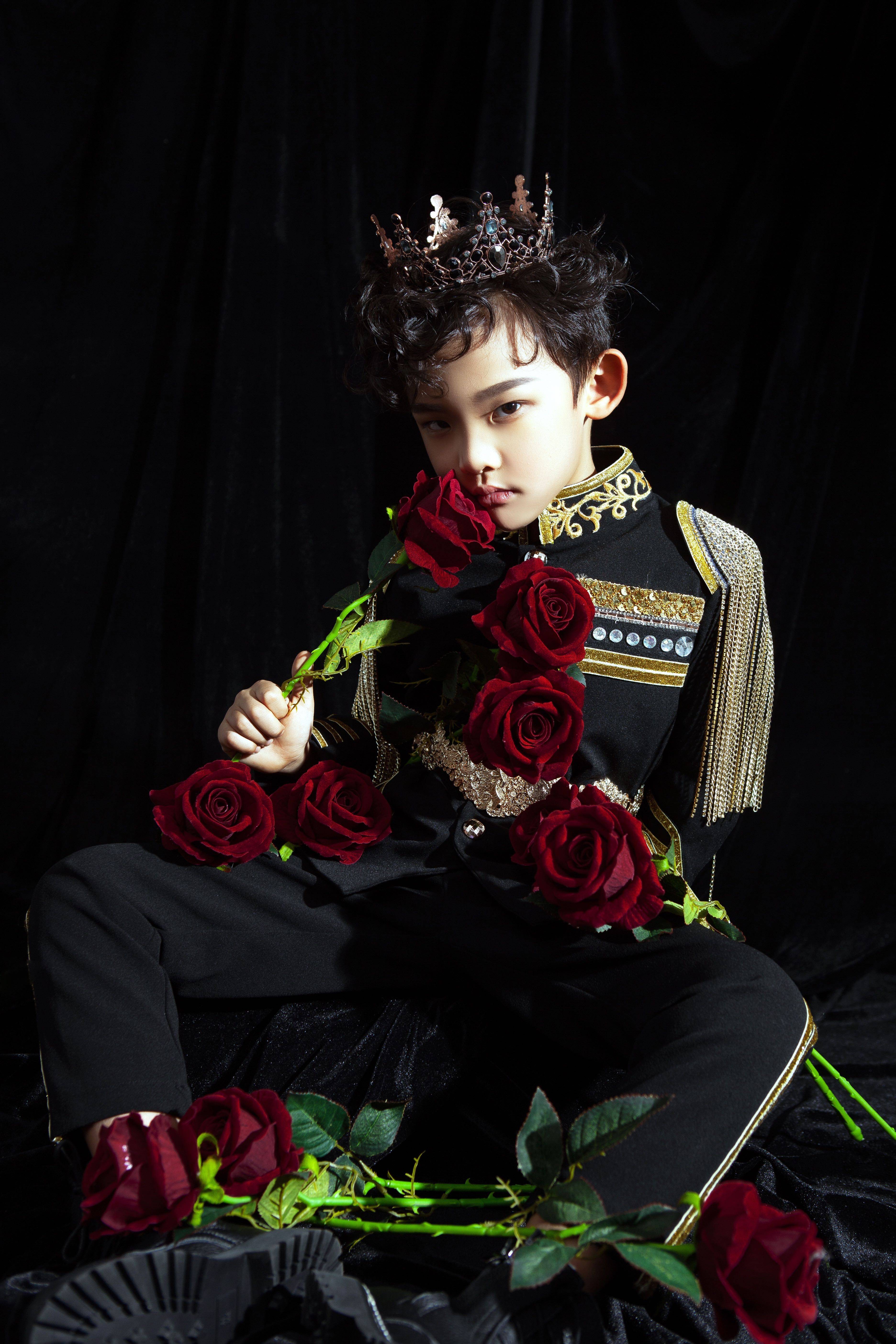 出租出售热销男童模特走秀西服团体黑色个性儿童礼服