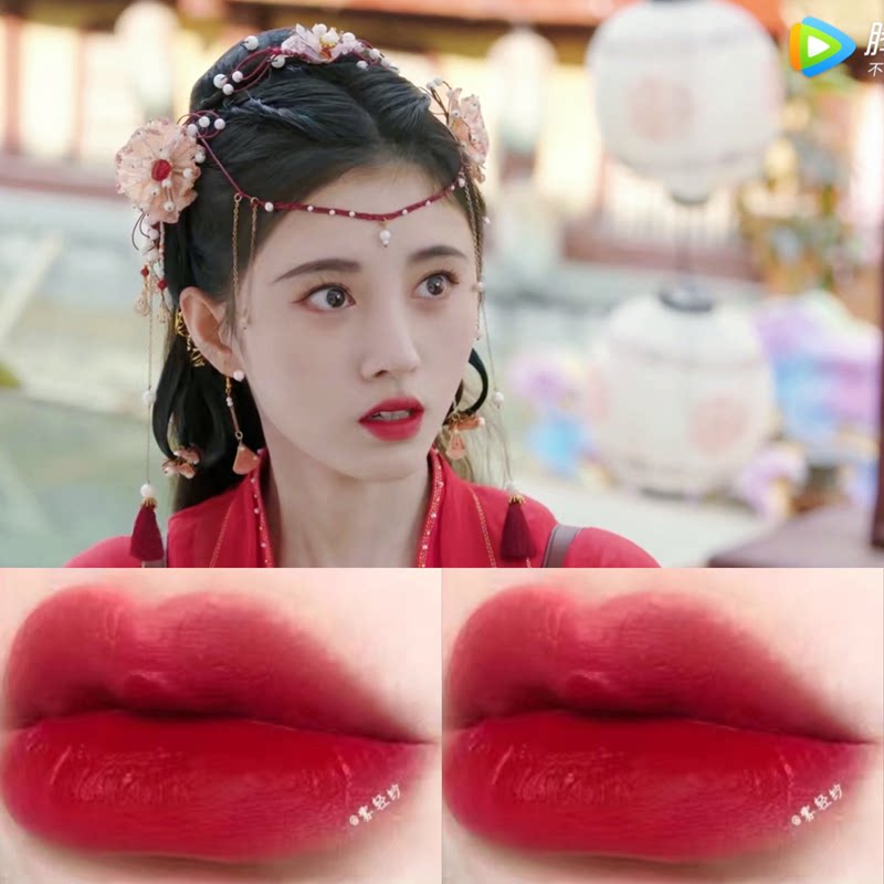 嘉南传鞠婧祎同款橘红色哑光口红阿宝橘黄色奶橘唇膏