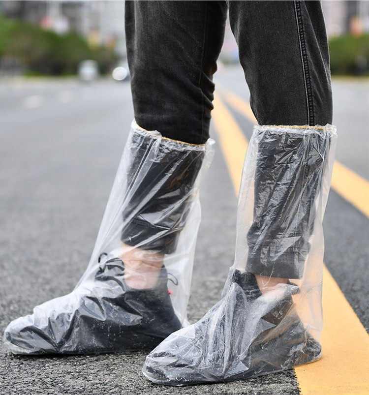 一次性加厚鞋套高筒过膝塑料加高脚套水上乐园防水漂流养殖场靴套