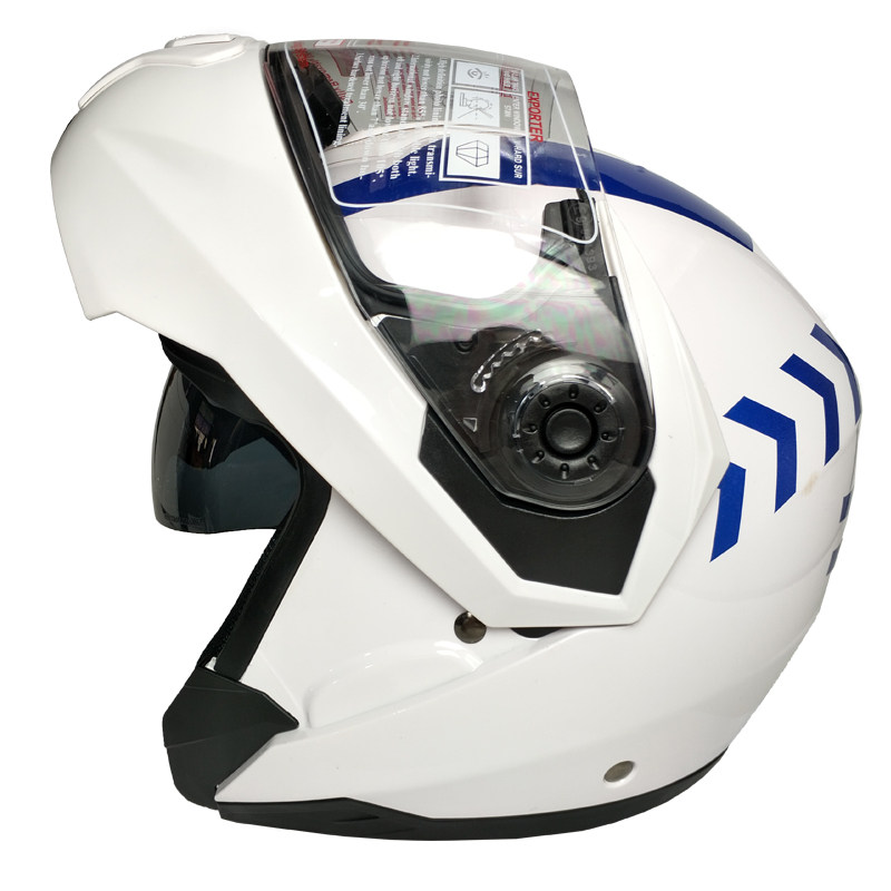 头盔铁骑骑行揭面骑巡队防暴白色安保执勤防护头盔