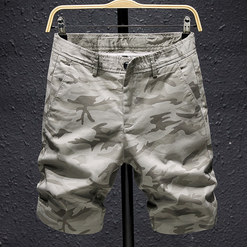 夏季薄款迷彩短裤男休闲五分裤韩版潮流夏天宽松运动中裤潮牌马裤