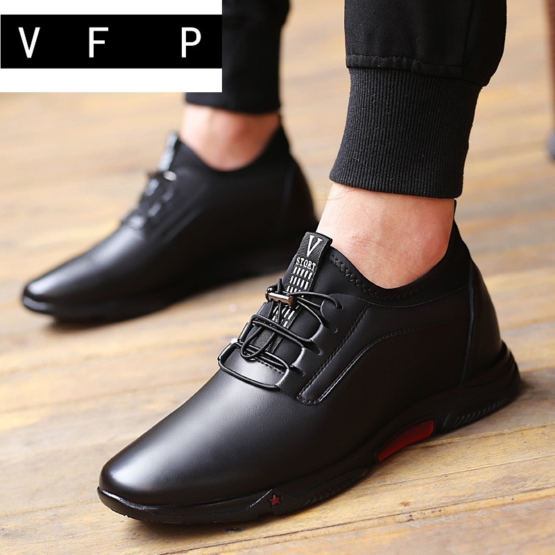 冬季男士增高鞋男8cm皮鞋男潮流真皮内增高鞋男6cm运动休闲鞋韩 - vfp