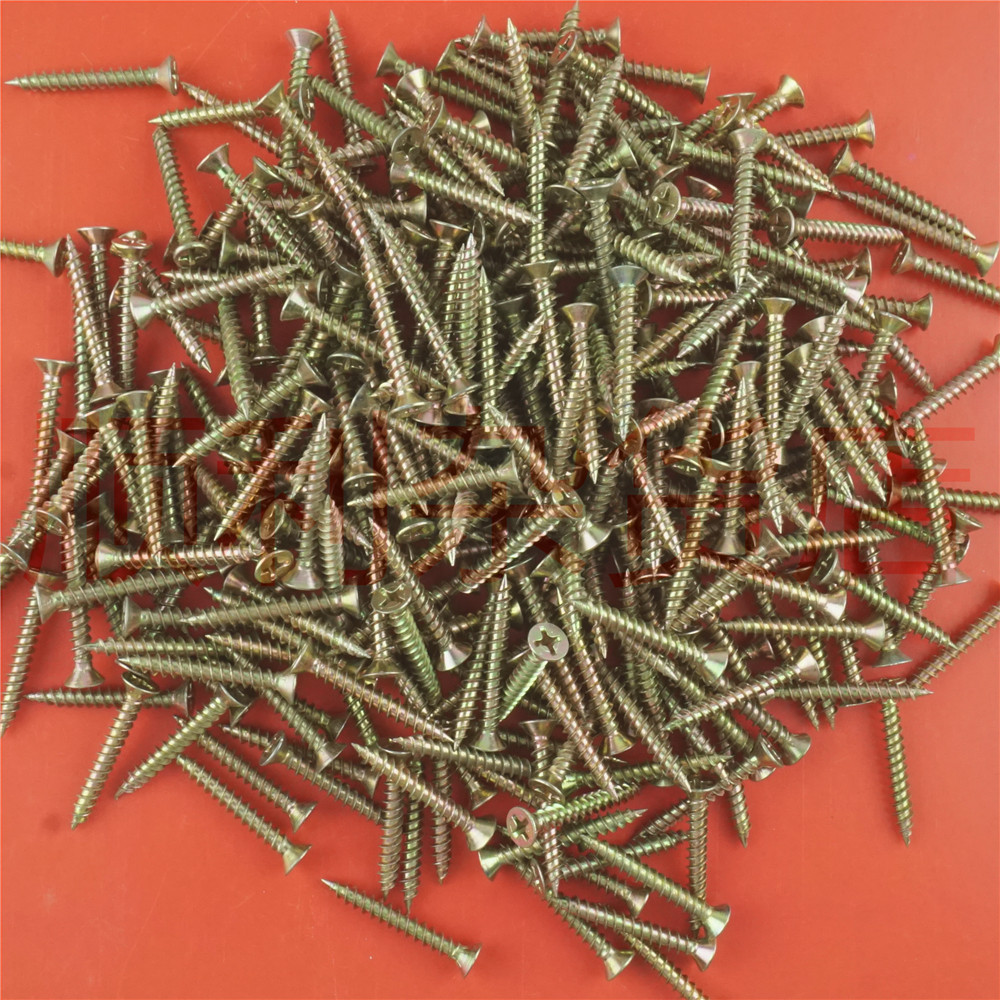 爆25mm高强度干壁钉石膏板彩锌十字沉头自攻螺钉家具木螺丝m4包邮