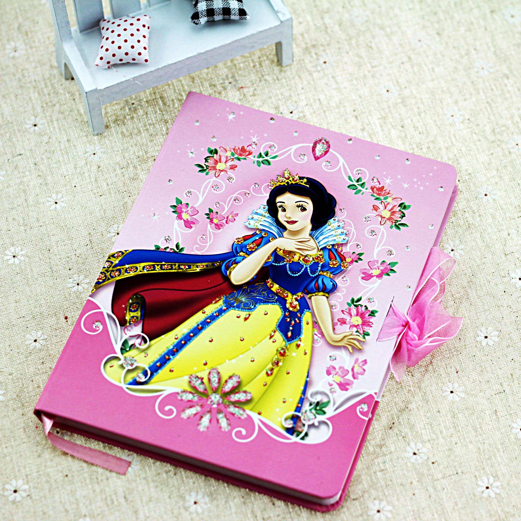 博士迪斯尼公主彩带日记本白雪公主美人鱼笔记本记事记事本笔记本