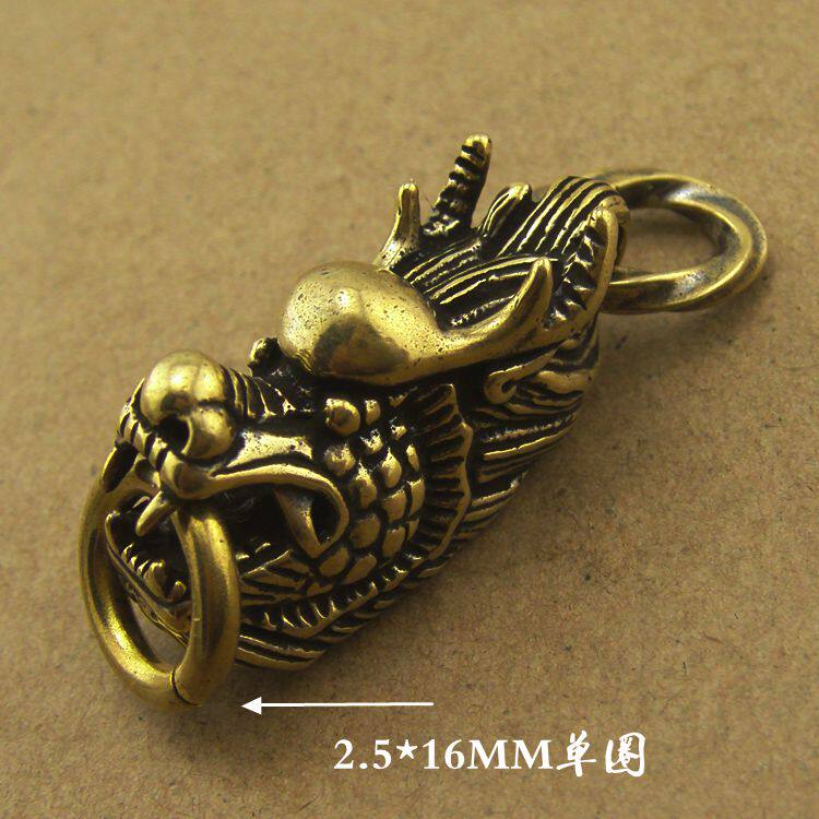 黄铜霸气龙头老大挂坠威猛型男男士汽车钥匙扣腰挂件生肖项链吊坠