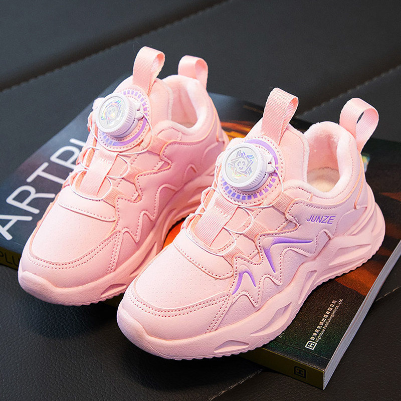 女童鞋子秋冬季2022新款儿童旋转纽扣运动老爹运动鞋