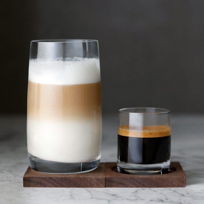 心想甄选进口水晶玻璃杯拿铁咖啡杯果汁250ml2只装酸奶