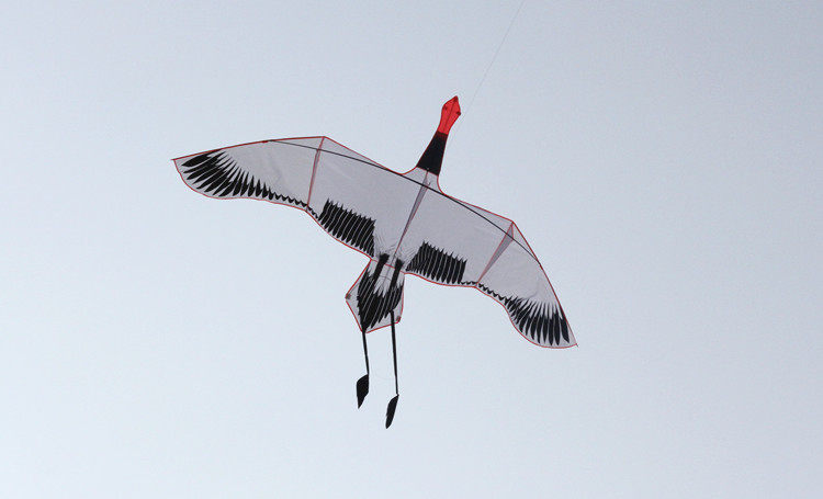 风筝潍坊新款撑杆仙鹤2米3米白天鹅丹顶鹤微风风筝