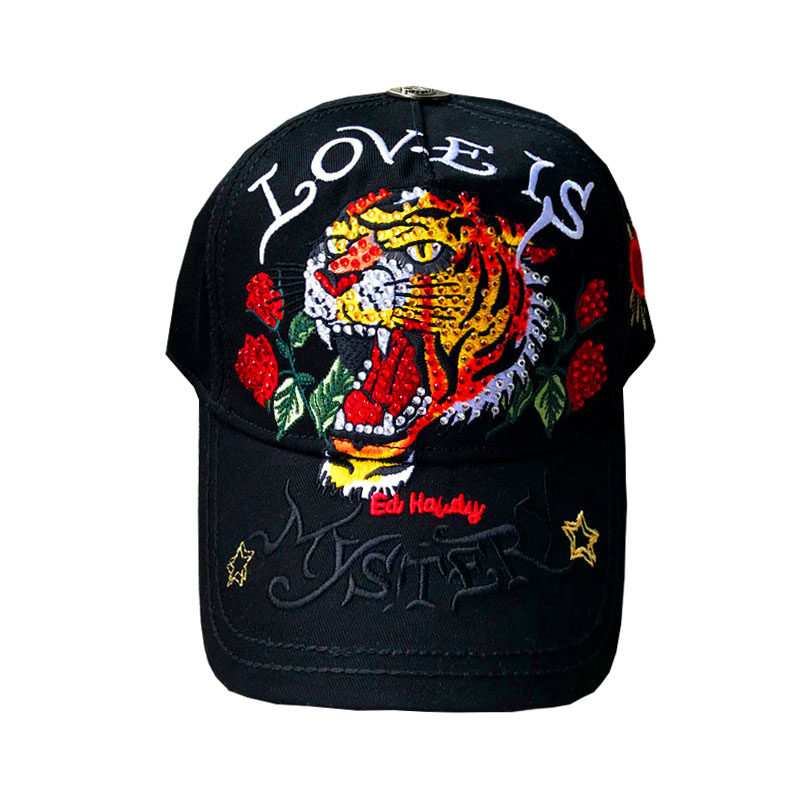 ed-hardy棒球新款虎头玫瑰花刺绣满钻男女帽子