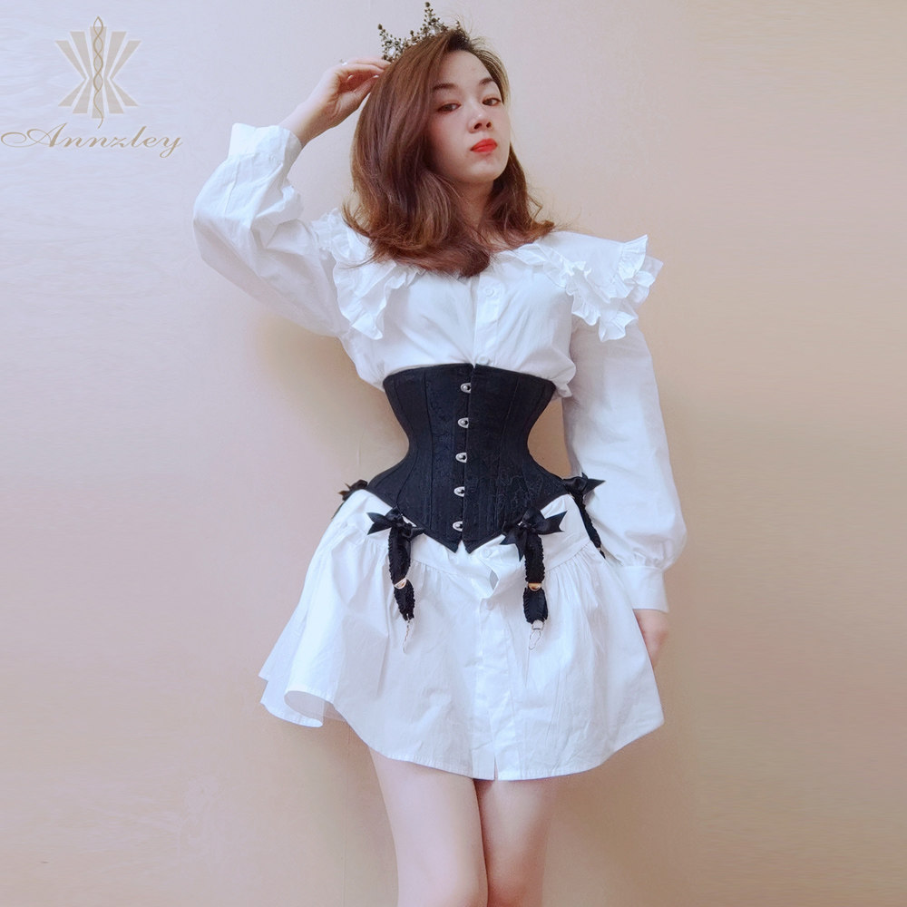 annzley新款钢骨corset薄款宫廷束身沙漏26根束腰塑身腰封