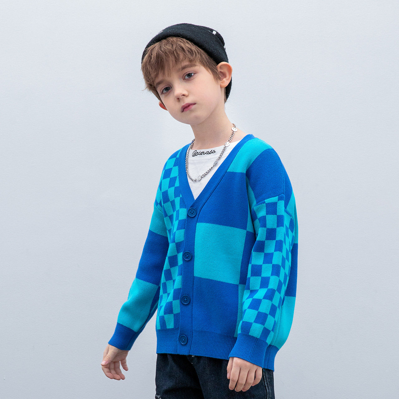 ab童装儿童针织开衫男童春秋新潮中大童宝毛衣