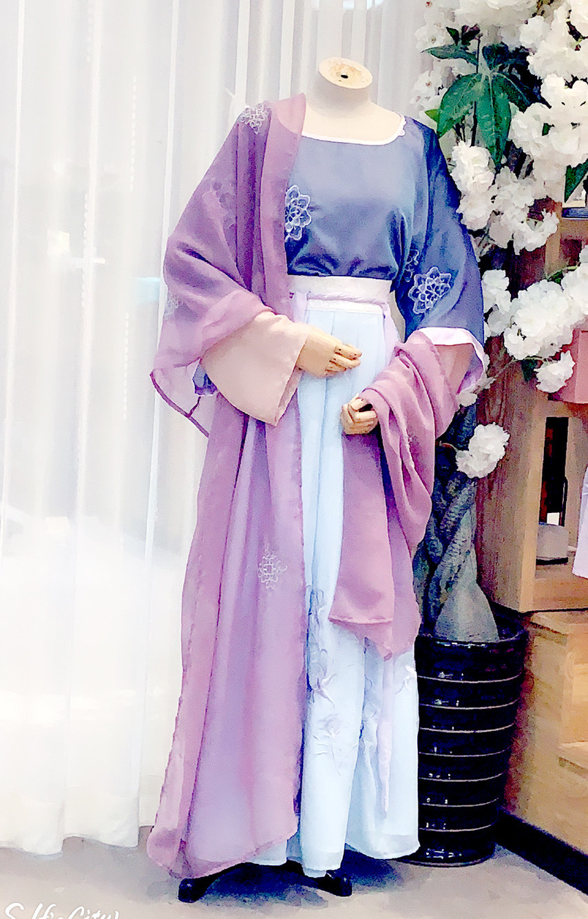 圆领自家设计唐装汉服半臂汉元素锦瑟全新唐制汉服定制