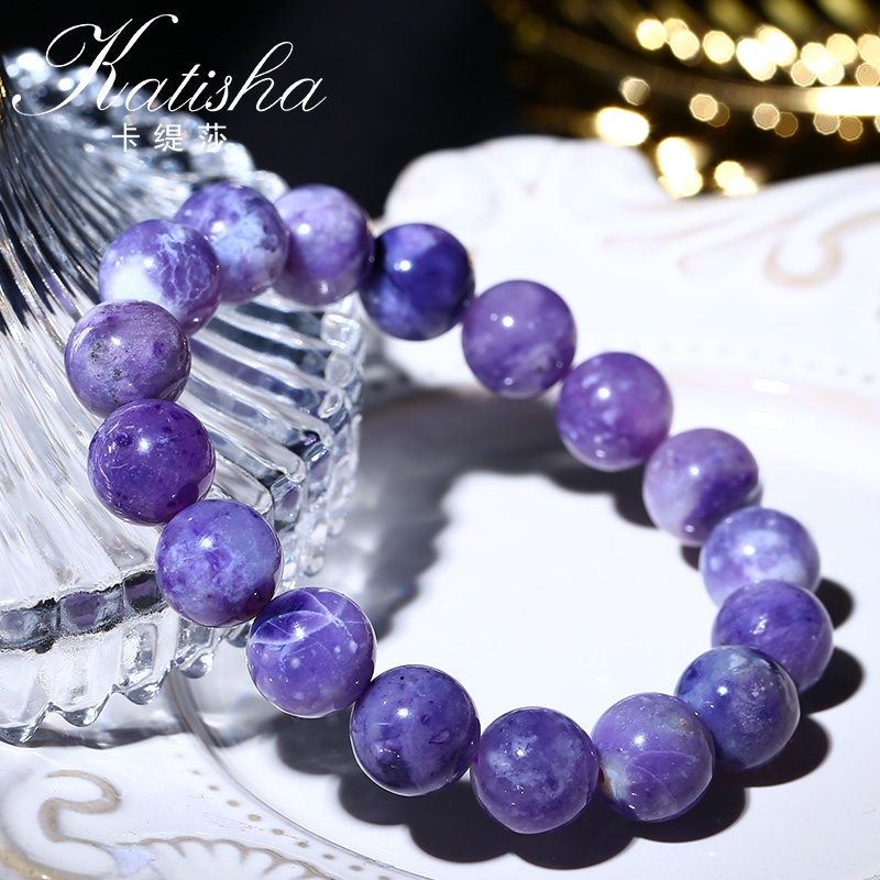 卡缇莎紫澳宝手链男女情侣欧泊蛋白白石手串手链