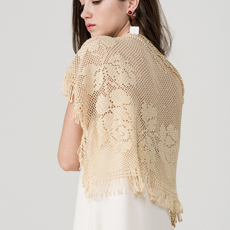 云团织10 等风来玫瑰三角披肩 手工钩针diy材料包5号蕾丝线送教程