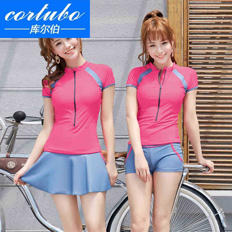 cortubo15女孩泳衣12岁大童高中中学生初中少女分体比基尼