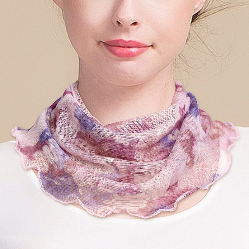 桑蚕丝小丝巾围巾女百搭假领子保暖真丝围脖夏季薄款套头护颈脖套