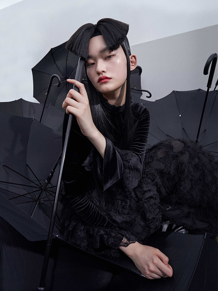 大淘人折扣商城 女装 原创设计师品牌班晓雪轻柔顺滑流苏压褶拼接蕾丝