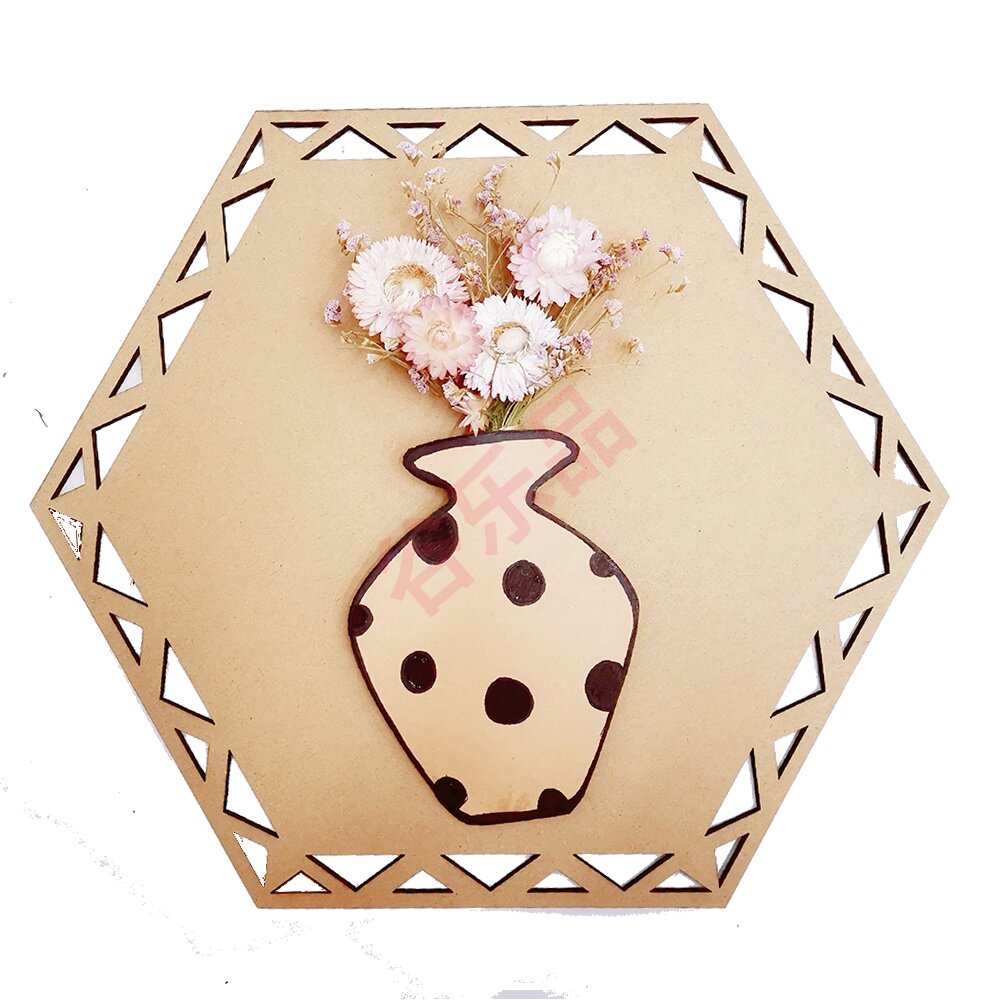 立体体中国风复古道具镂空六边形纸板幼儿环创区白模填色
