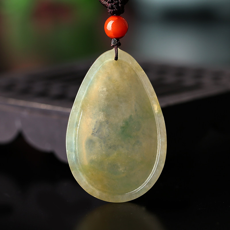 木觉宝宝天然翡翠吊坠冰糯种黄翡男士挂件刘时友颈饰