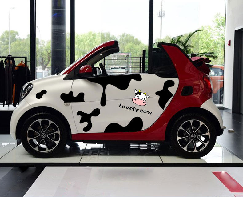 奶牛车身贴花电动车汽车贴纸车贴网红汽车装饰贴