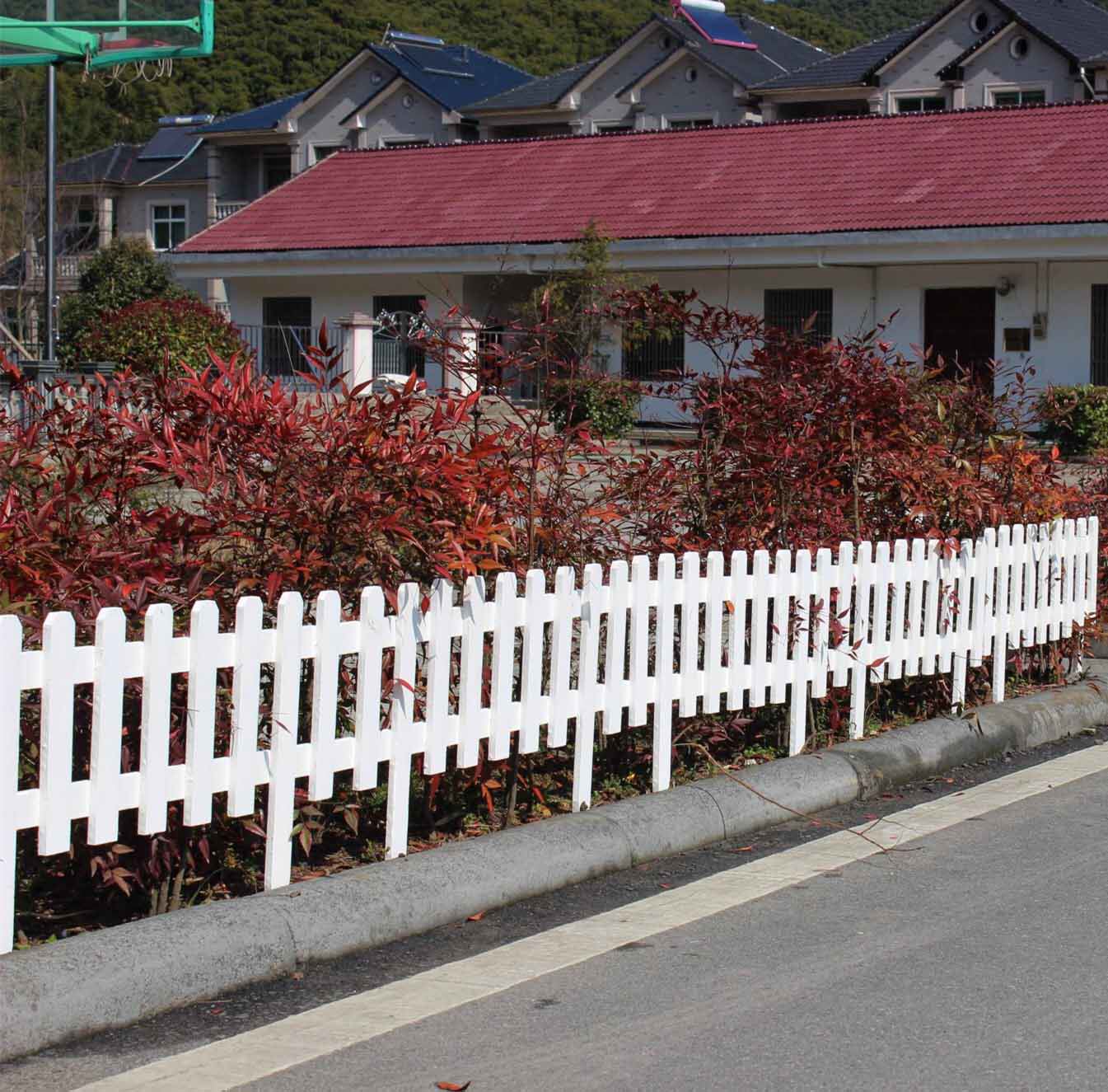 栅栏木栅围栏篱笆小院户外庭院室外花园插地白色大型篱笆