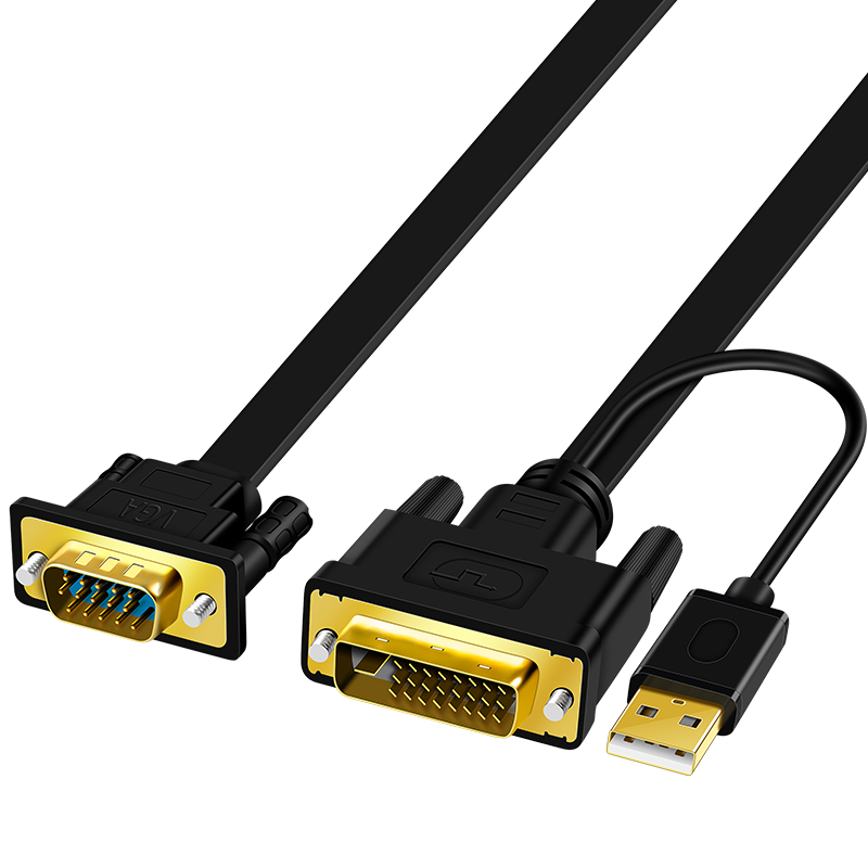 dvi转vga线24 主机显卡连接线 5转vga台式 高清线dvi24 sub 1转d - 爱