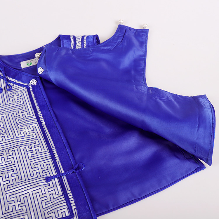 蒙古族儿童马甲坎肩背心民族风传统蒙古服装童装男童日常生活服饰