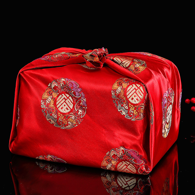 包袱结婚用品新人喜宴包裹红布烫金皮喜盆布新娘创意礼盒