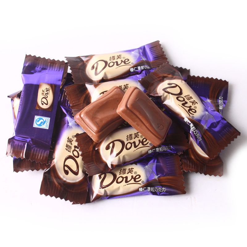 巧克力德芙dove榛仁果粒84g袋装小块丝滑美味巧克力制品