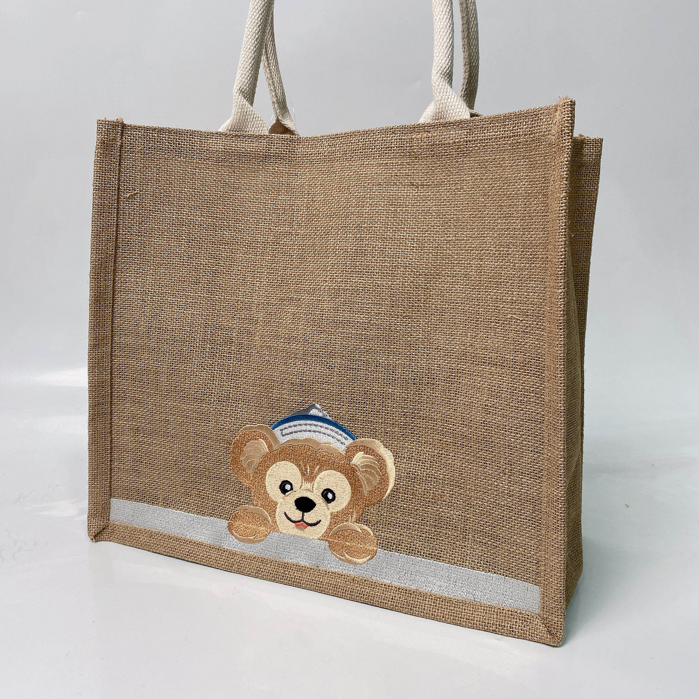 布袋muji无印麻布改造diy刺绣达菲手绘黄麻通用款女包