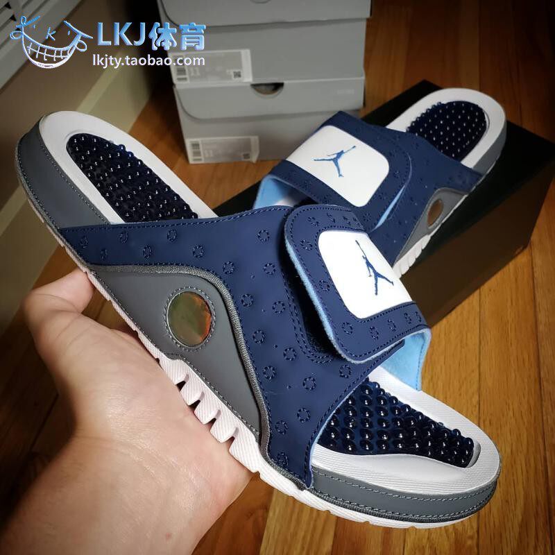 airjordanhydroaj13海军gigi白蓝运动拖鞋684915401运动拖鞋