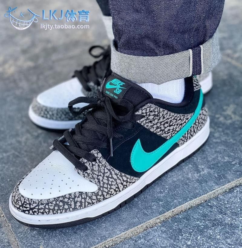 lkj体育 nike dunk sb low 大象 爆裂纹 黑白低帮板鞋 bq6817-009