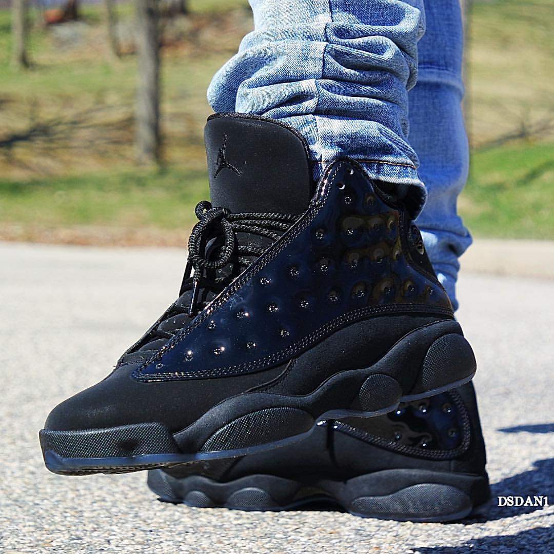 air jordan 13 aj13 黑猫漆皮 毕业典礼 纯黑礼帽 414571-012