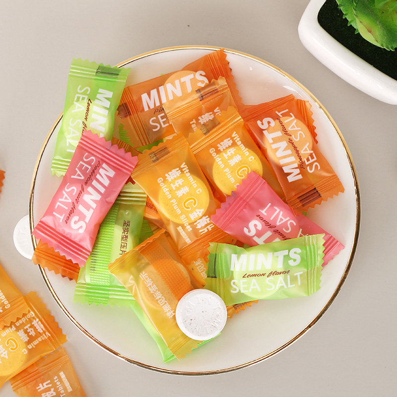 妙都海盐无糖薄荷糖清凉提神小零食百香果菠萝薄荷味水果糖果食品
