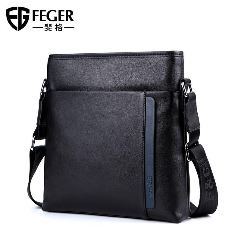 单肩斐格斜挎包休闲商务牛皮皮包男士包包男包男士包袋