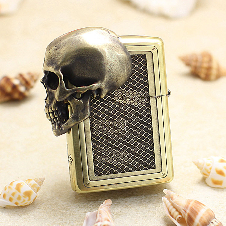 正品zippo芝宝防风打火机diy168盔甲纯铜精雕徽章zippo