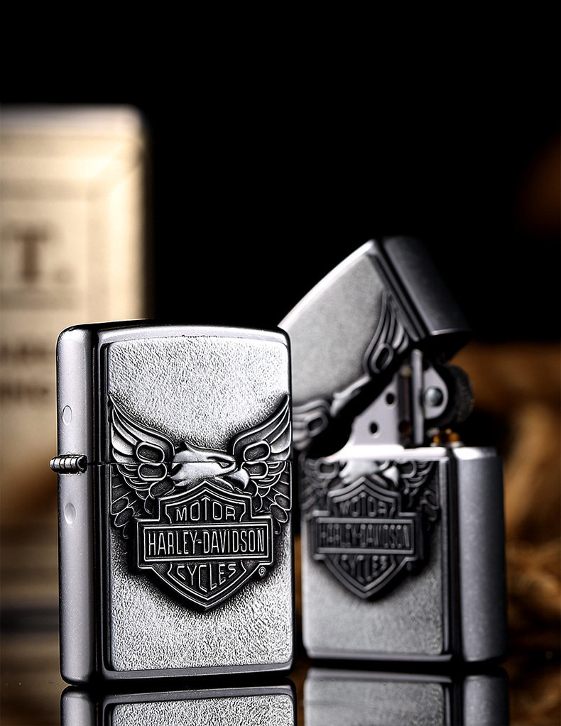美国贴章雷火哈雷火hd花砂原装20230美版打火机zippo