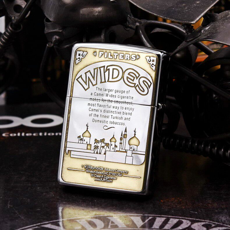 正品zippo防风打火机diy盔甲镀铬双色est1913骆驼zippo