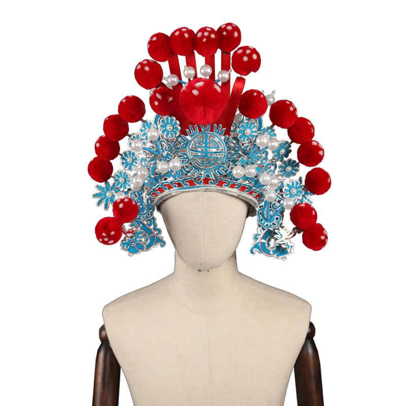 中原戏装巾扎男硬包演出舞台盔头将军戏曲武将军武生民族服装