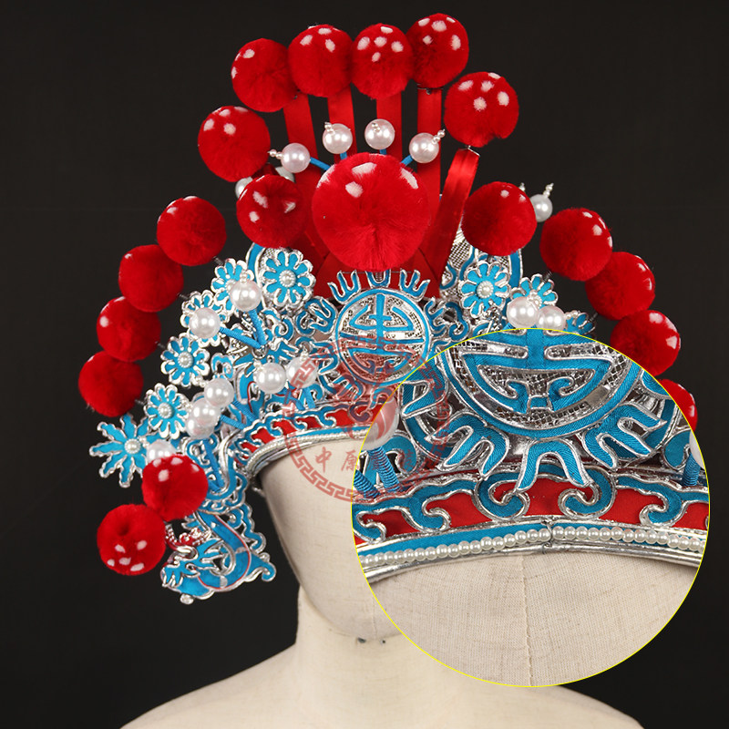 中原戏装巾扎男硬包演出舞台盔头将军戏曲武将军武生民族服装