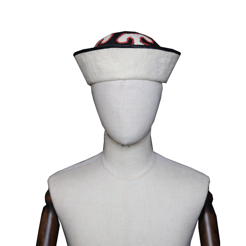 毡帽中原戏装管家老汉花轿帽抬哨子戏曲白毡帽京剧民族服装