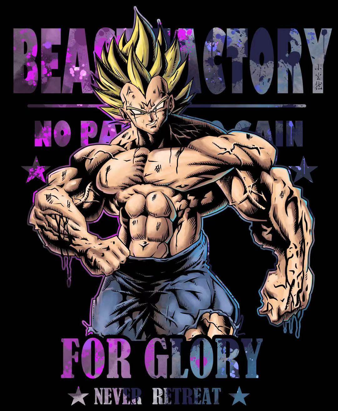 野兽庇护龙珠魔人贝吉塔健身健美运动速干透气短袖健身衣