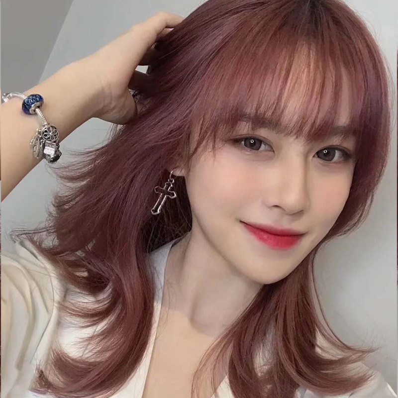 樱花花粉染发剂2020流行色时尚新款棕色黑色显白染发膏