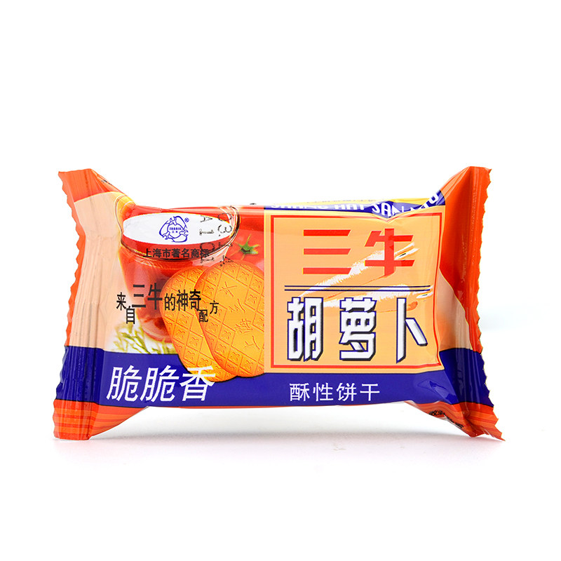 上海三牛胡萝卜饼干1500g包装办公室休闲酥性饼干