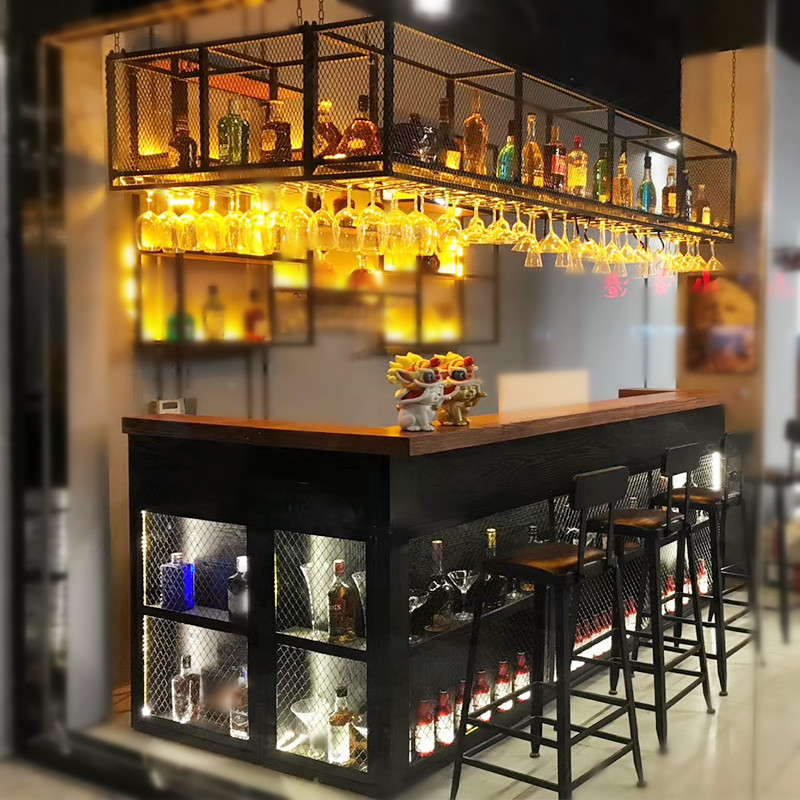 水吧台餐厅接待台美式复古理发店服装店美容院清吧前台酒吧收银台